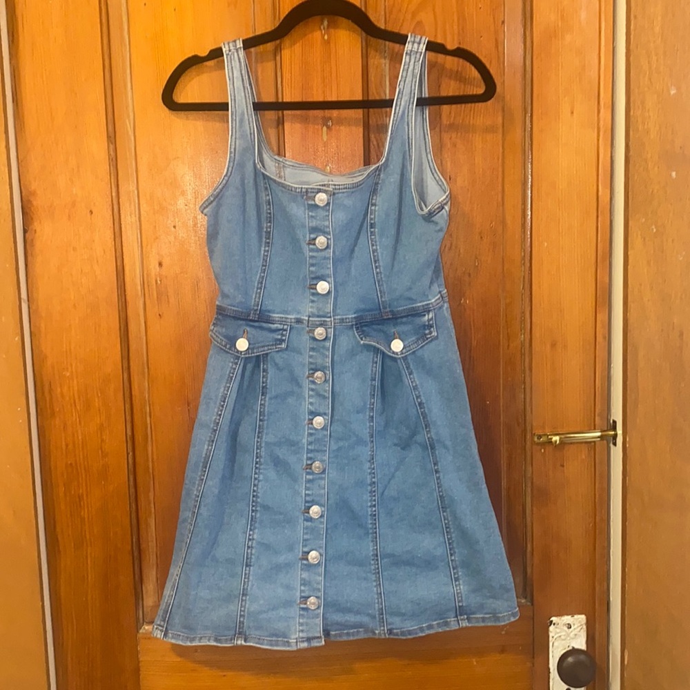 SLEEVELESS JEAN DRESS WORN ONCE